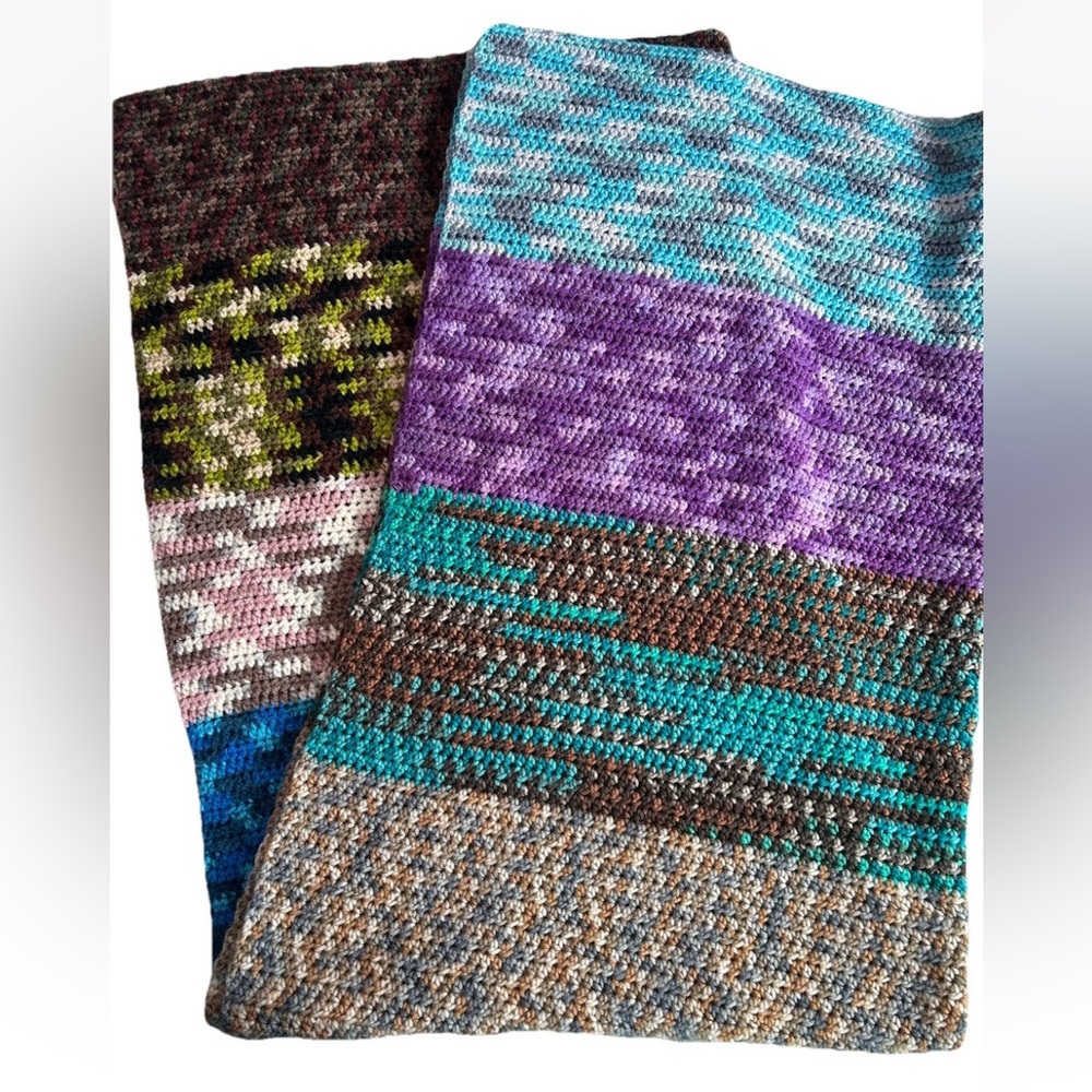 SALE! Colorful Handmade Afghan Throw Crochet Blanket Multi 8 Colors